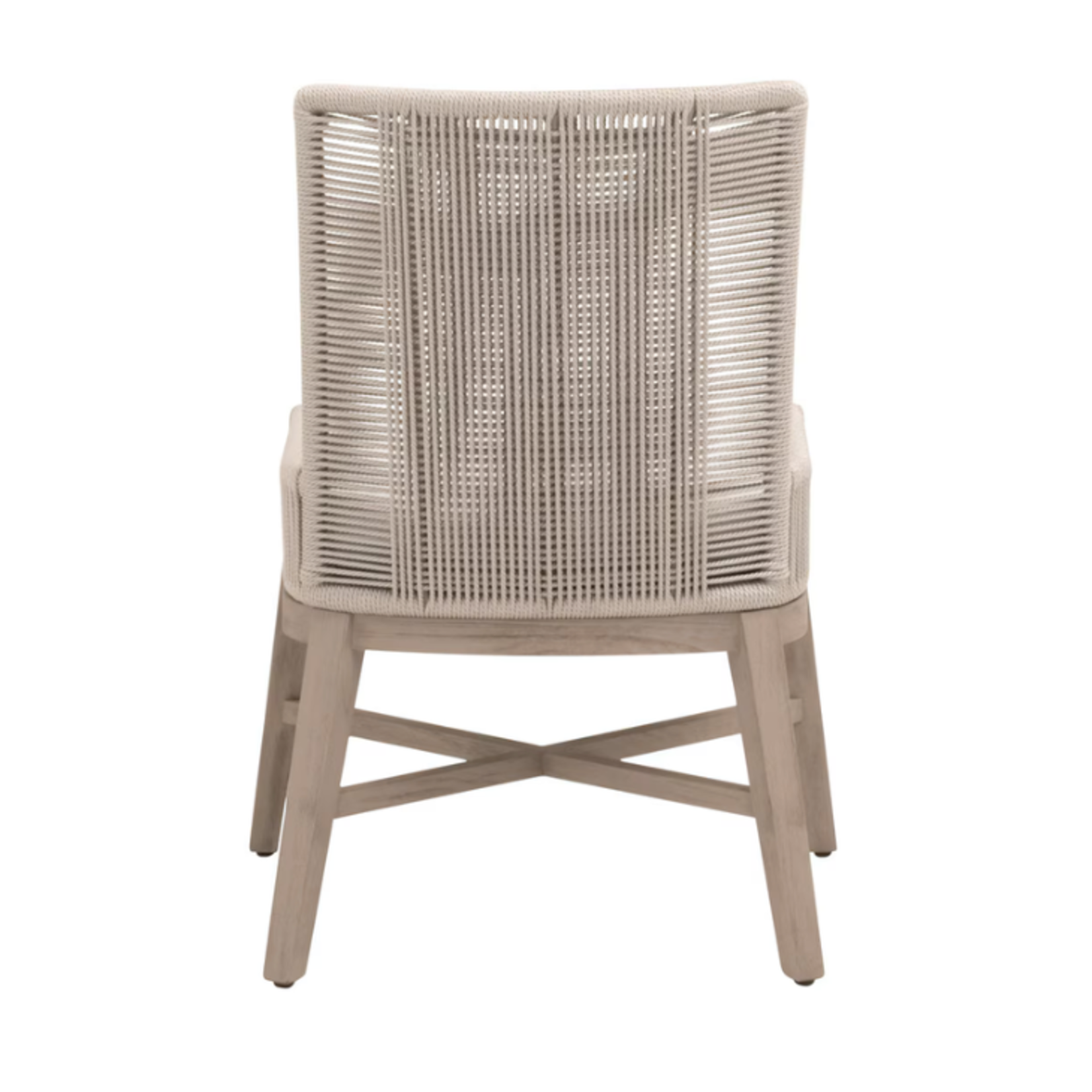 Outside The Box Overlay White Speckle Performance  Fabric & Teak Indoor / Outdoor Dining Chair