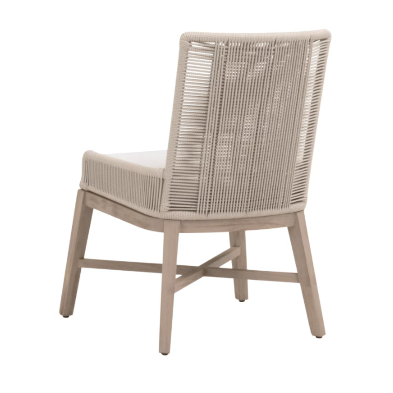 Outside The Box Overlay White Speckle Performance  Fabric & Teak Indoor / Outdoor Dining Chair