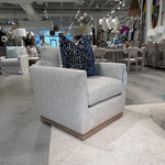 Outside The Box Allie Sand Kid Proof Performance Fabric Upholstered Swivel Chair Washed Oak Base CF105-50 (X)