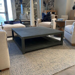 Outside The Box 47x47x16 Milan Mahogany Linen Wrapped Square Coffee Table In Jute Homburg - FJBM