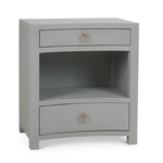 Outside The Box 25x18x28 Set Of 2 Morning Linen Wrapped Mahogany 2 Drawer Nightstand In Pale Blue