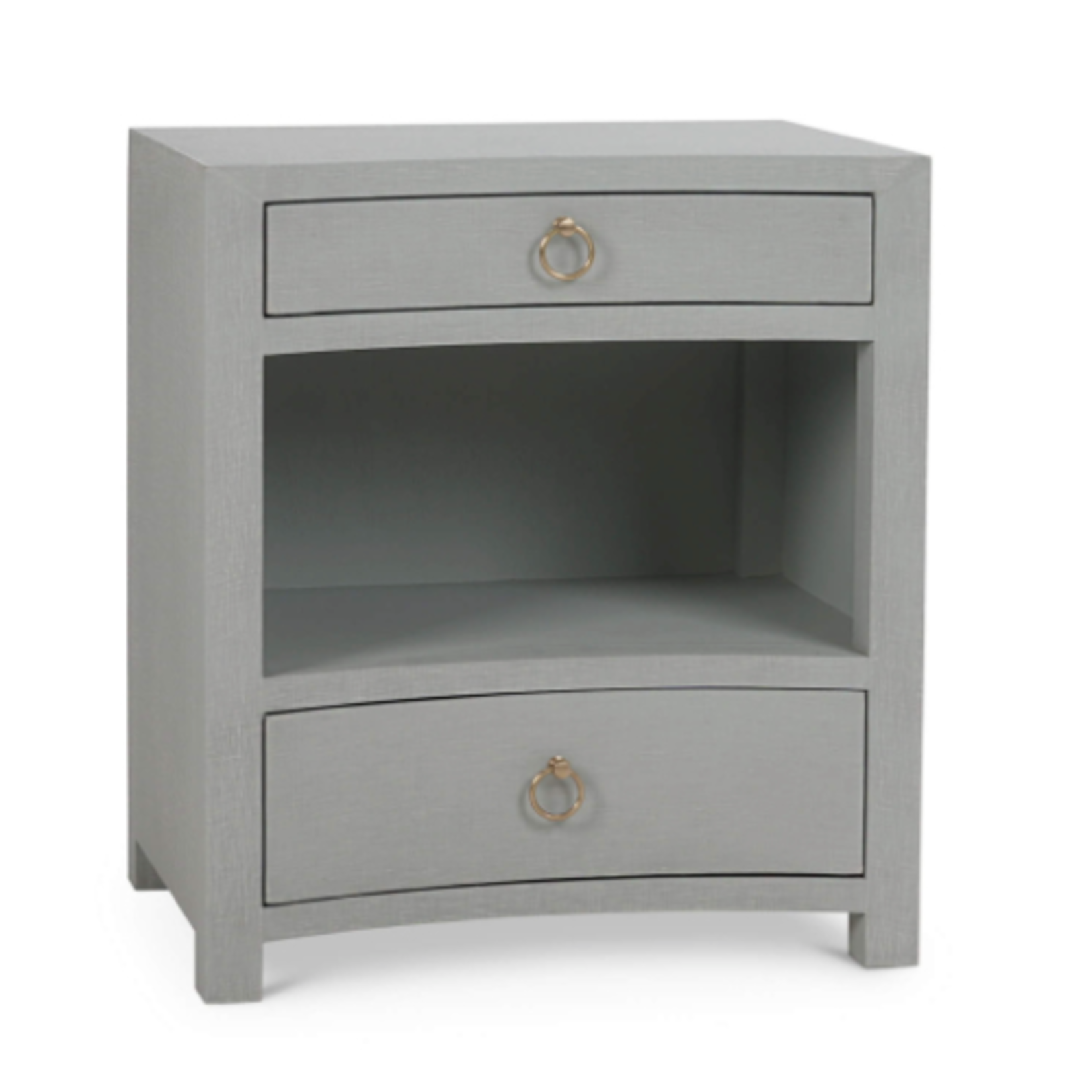 Outside The Box 25x18x28 Set Of 2 Morning Linen Wrapped Mahogany 2 Drawer Nightstand In Pale Blue
