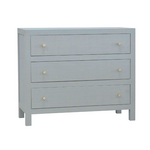Outside The Box 42x18x35 Kagu Mahogany 3 Drawer Dresser Raffia Wrapped In Pale Blue - RFPB