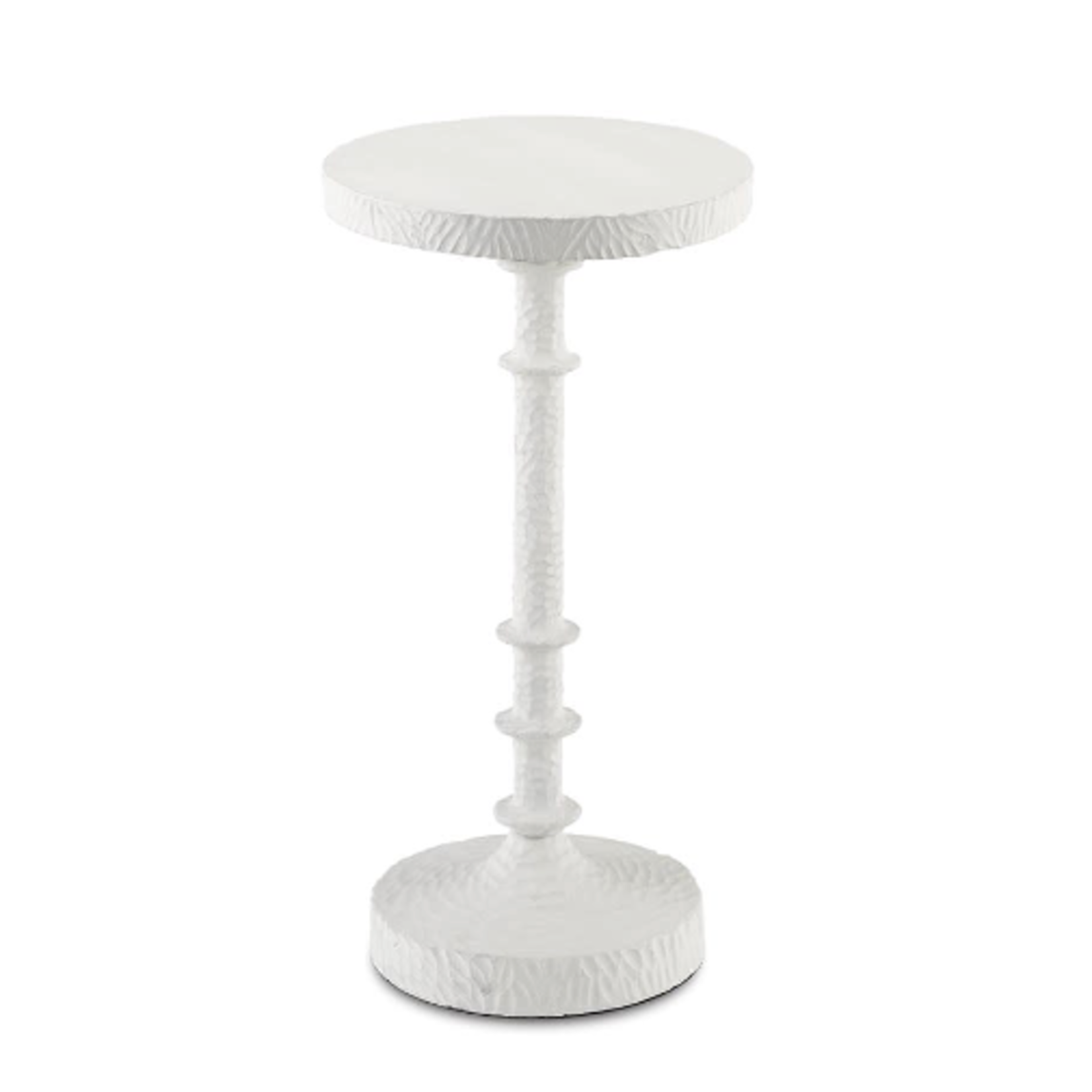 Outside The Box 12x22 Currey & Co Gallo White Cast Aluminum Drink Table