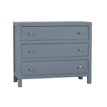 Outside The Box 42x18x35 Kagu Mahogany 3 Drawer Dresser Raffia Wrapped In Homburg Blue - RFHM