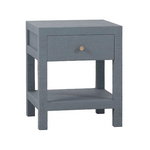 Outside The Box 20x20x24 Set Of 2 Kagu Mahogany 1 Drawer Nightstand Raffia Wrapped In Homburg Blue - RFHM