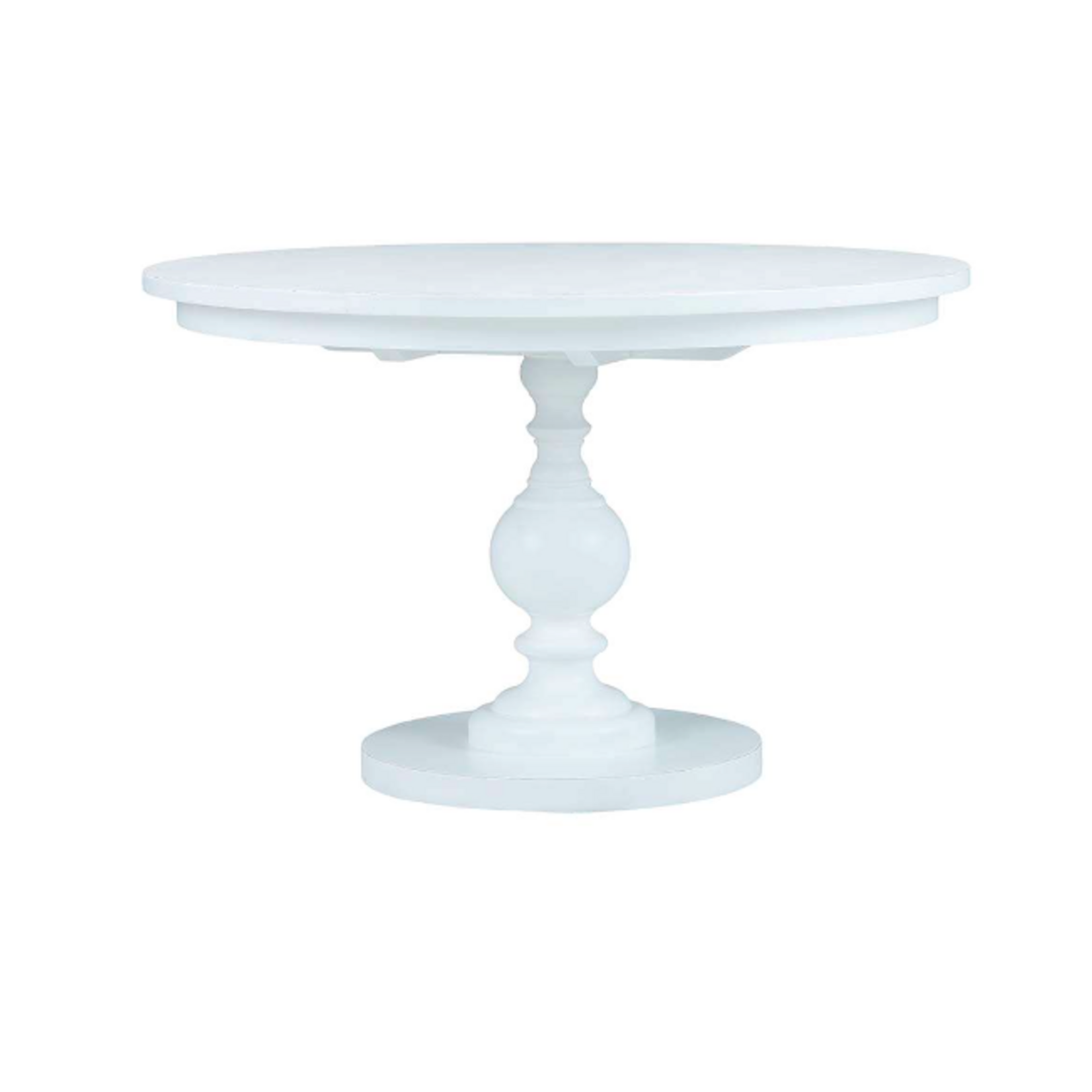 Outside The Box 48" Goucho Mahogany Round Trestle Dining Table In Westin White - WSW