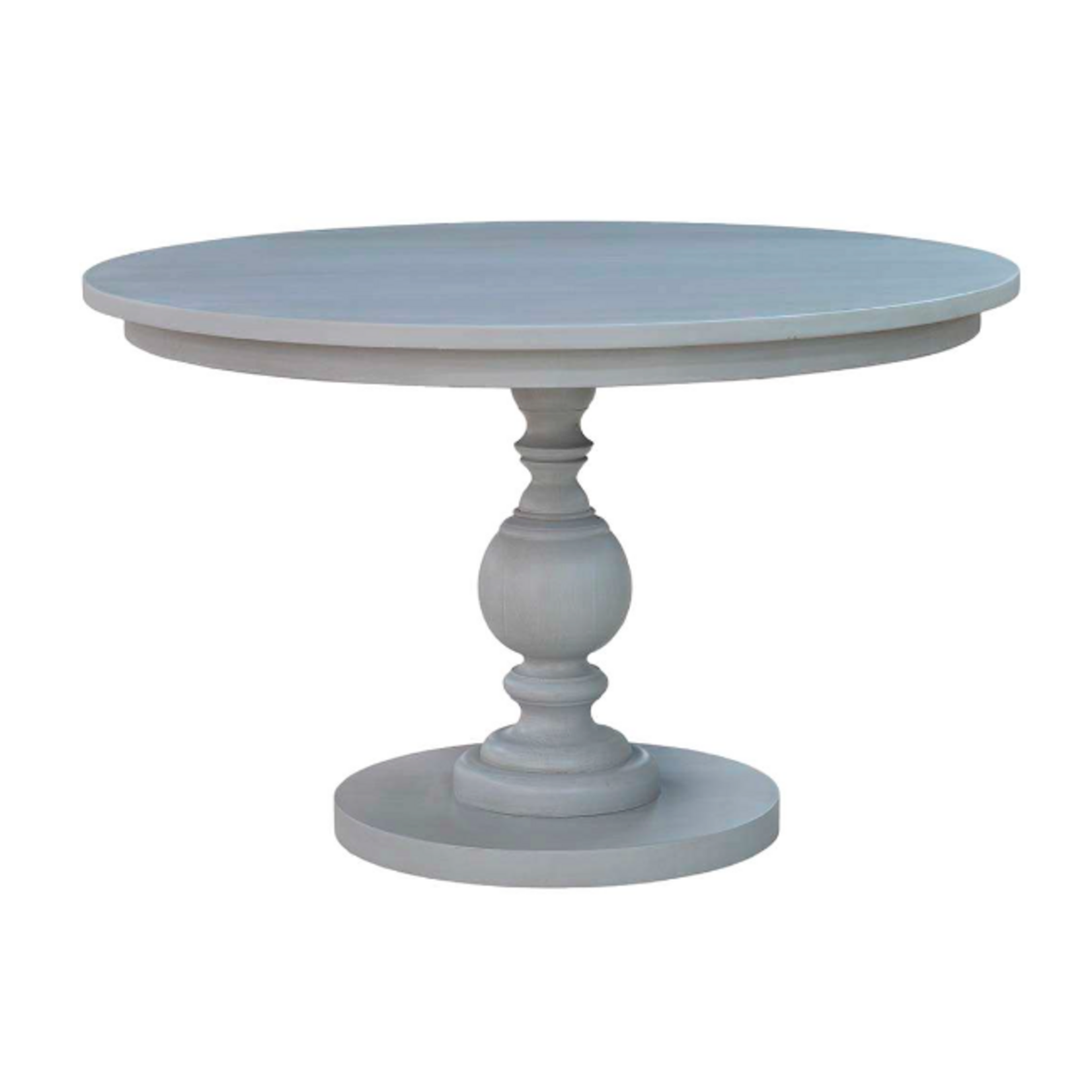 Outside The Box 48" Goucho Mahogany Round Trestle Dining Table In Gray Charleston - GCH