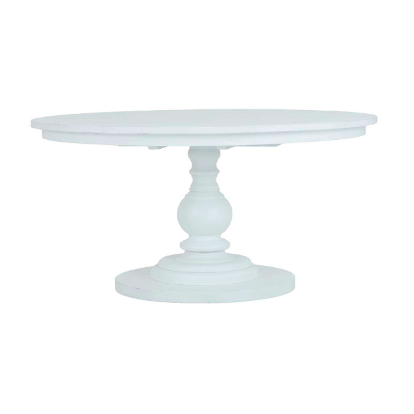 Outside The Box 60" Goucho Mahogany Round Trestle Dining Table In Westin White - WSW