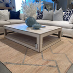 Outside The Box 63x42x17 Finsbury White Washed Rattan & Solid Mahogany Rectangular Coffee Table In Sandbar - SNB - RWWS