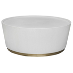 Outside The Box 46" Cask Distressed Ivory Round Coffee Table