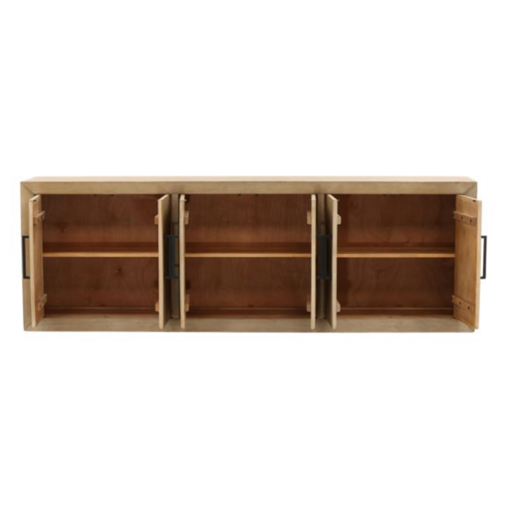 Outside The Box 108x18x37 Sonya Light Warm Wash Reclaimed Pine Wood  6 Door Sideboard