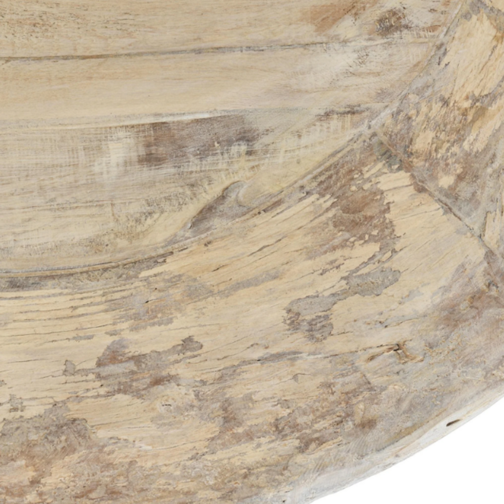 Outside The Box 47" Gizelle White Washed Reclaimed Wood Round Coffee Table
