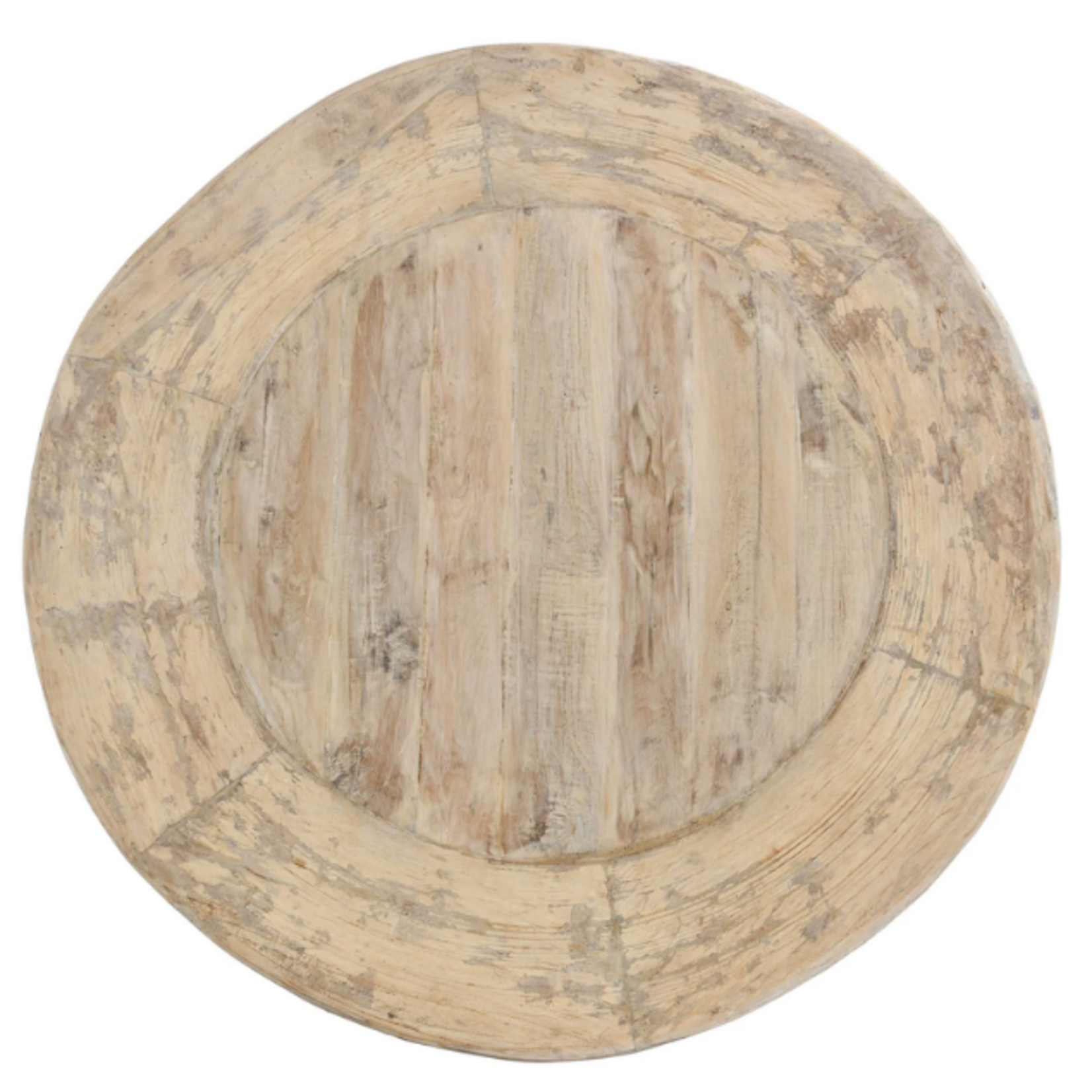Outside The Box 47" Gizelle White Washed Reclaimed Wood Round Coffee Table