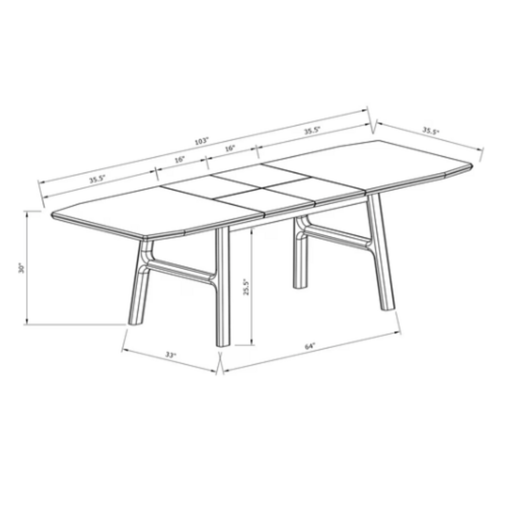 Outside The Box 71" Extends To 102.5" Palmer Acacia Wood Double Butterfly Rectangular Dining Table