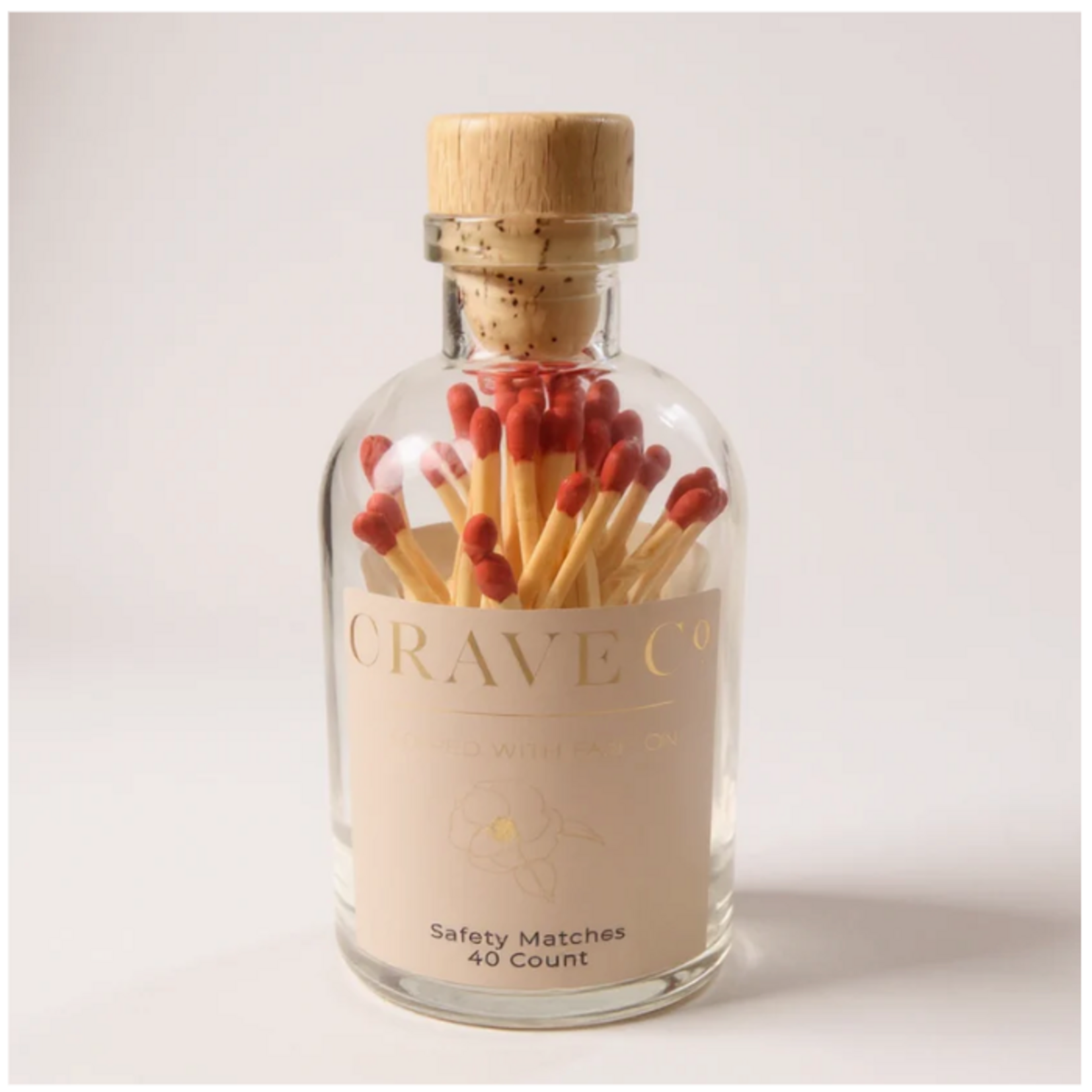 Outside The Box Crave Red Matches In A Glass Bottle