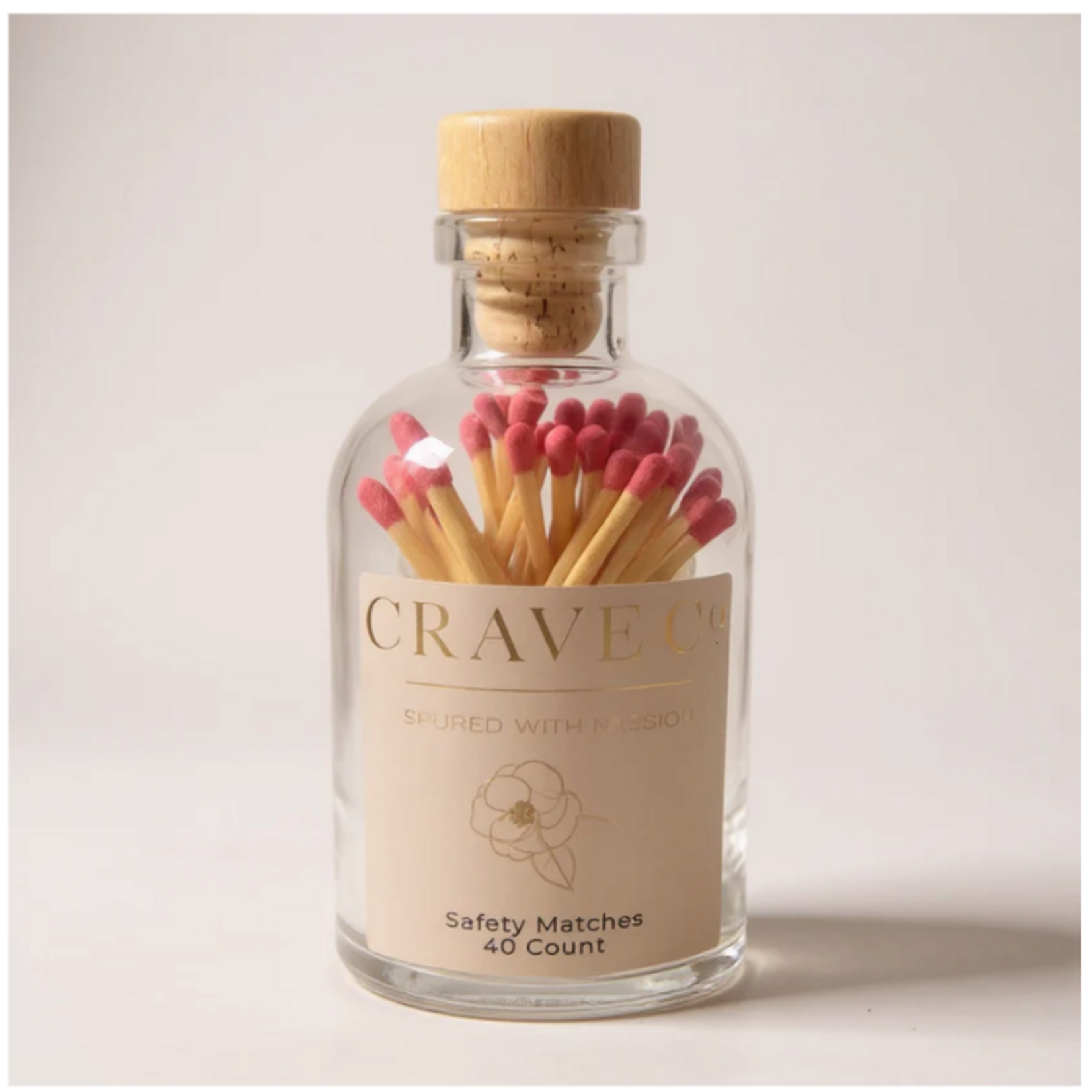 Outside The Box Crave Pink Matches In A Glass Bottle