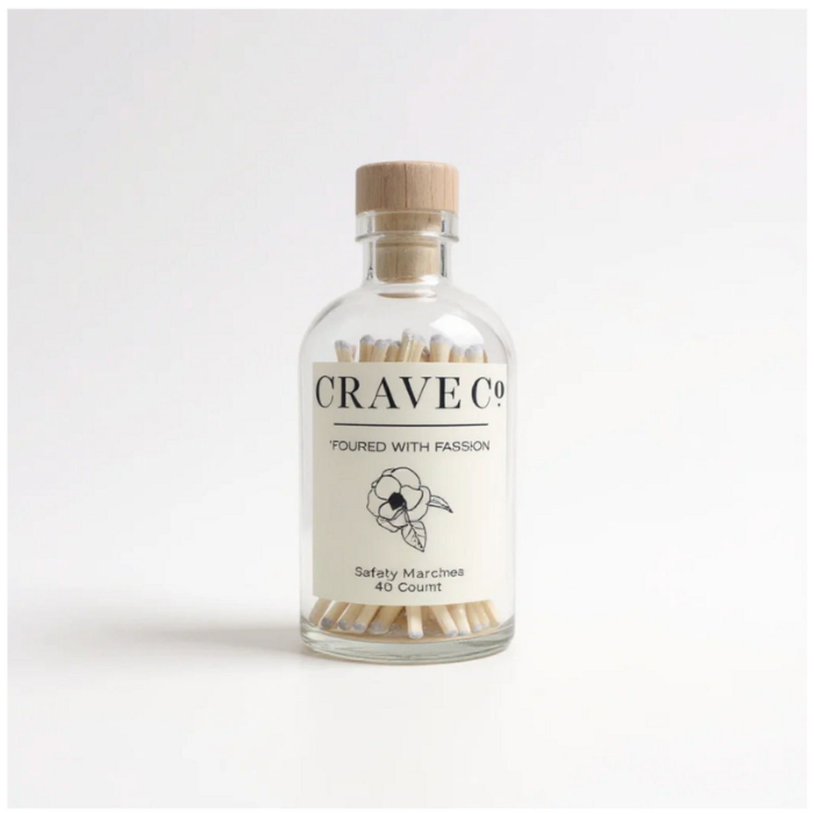 Outside The Box Crave White Matches In A Glass Bottle