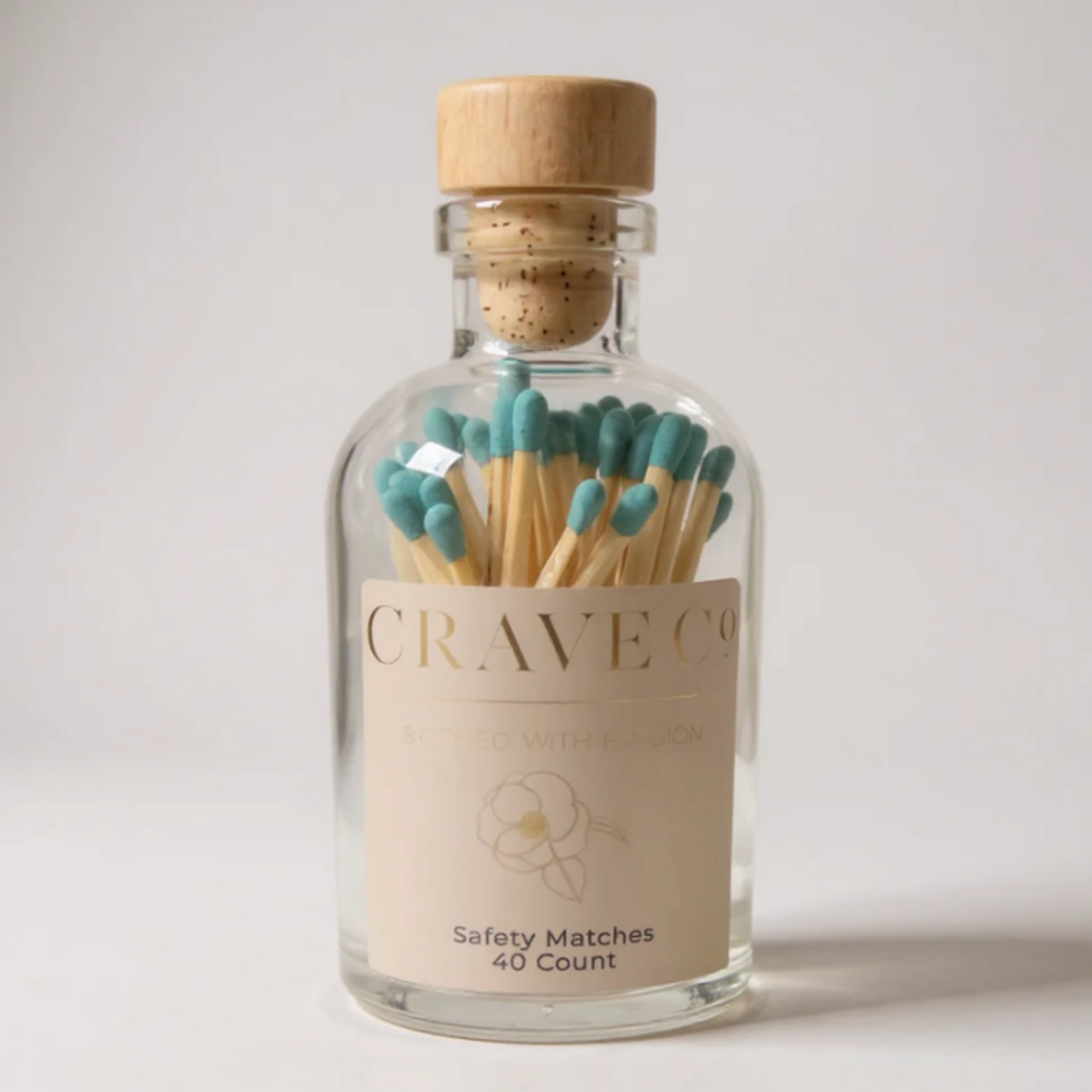 Outside The Box Crave Aqua Matches In A Glass Bottle
