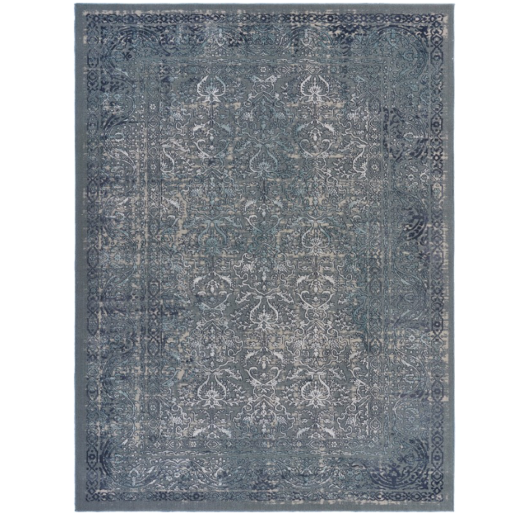 Outside The Box 1' 10"x 3" Imagine 100% Polyester & Cotton Back Area Rug In Cp Niagara Blue - 81511