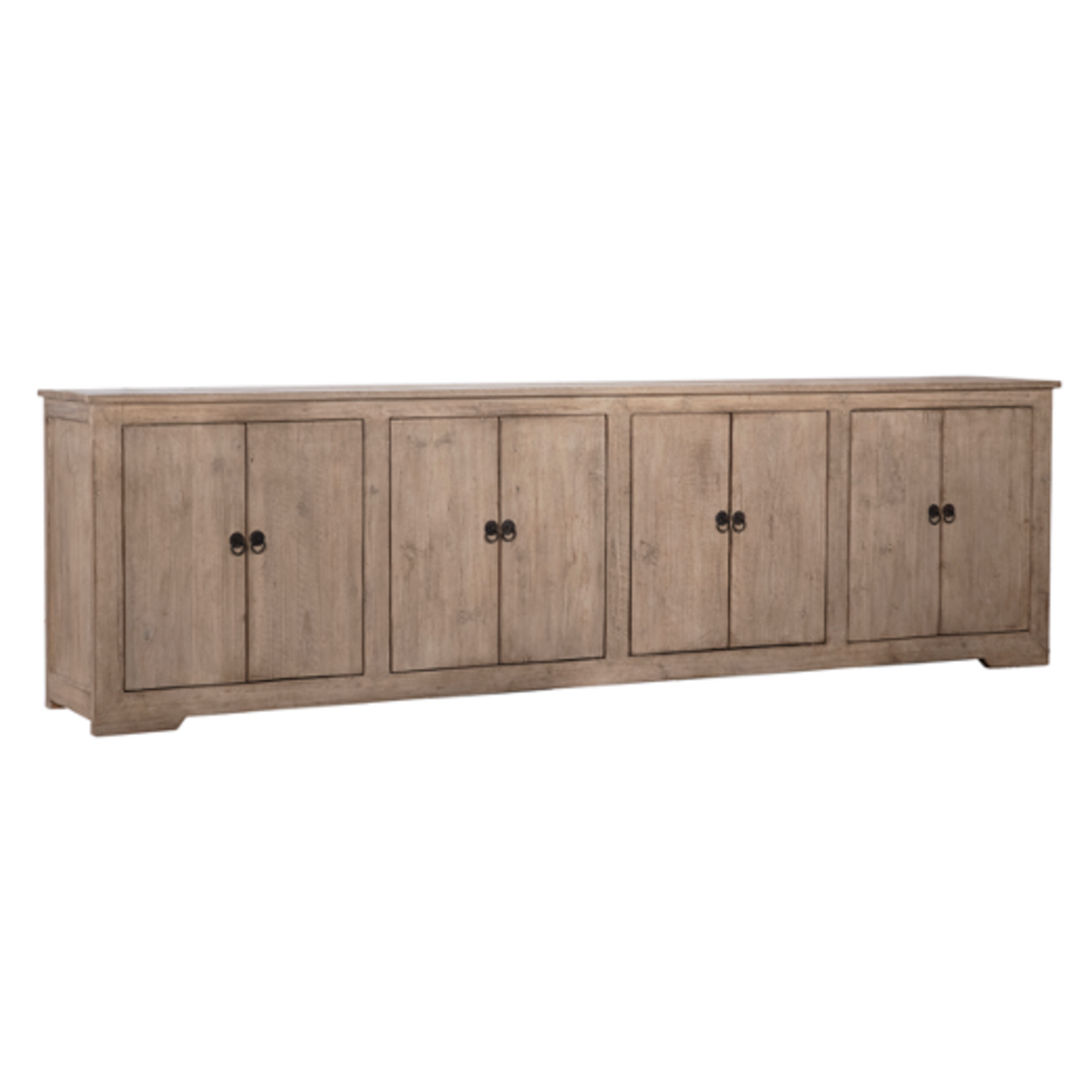 Outside The Box 109x18x31 Nicole Light Warm Wash Reclaimed Pine 8 Door Sideboard