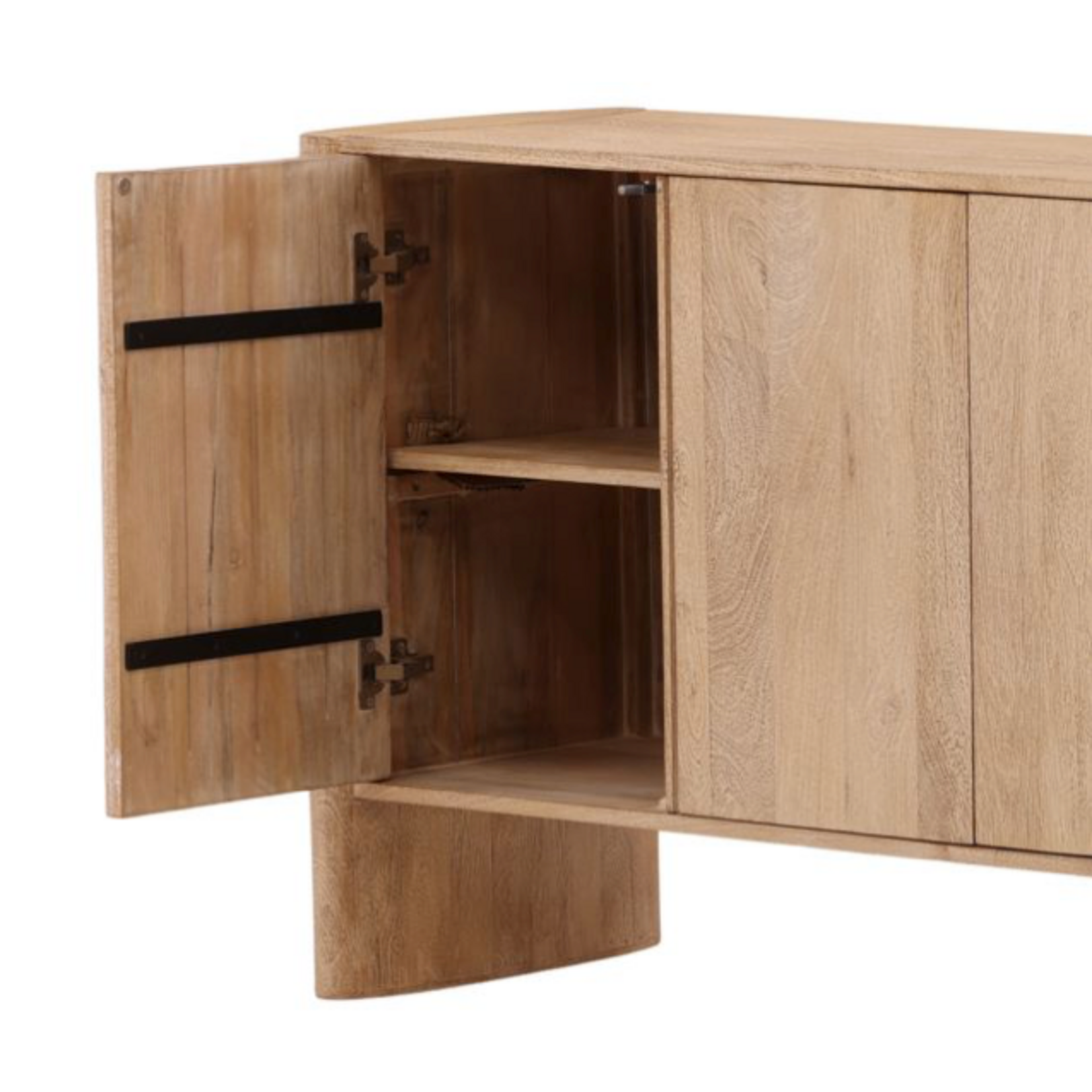 Outside The Box 95x18x32 Lorcan Mango Wood 6 Door Sideboard In Light Natural