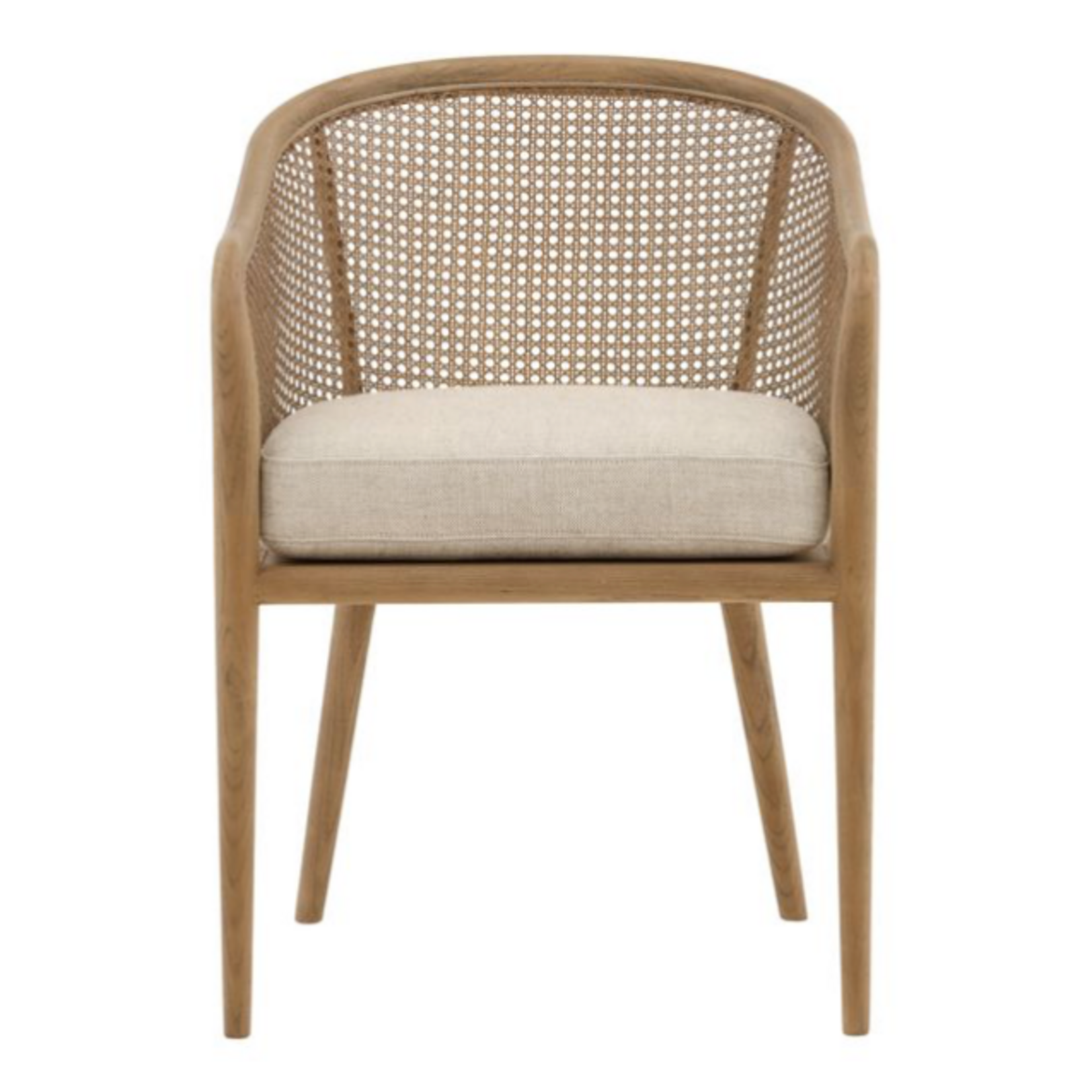 Outside The Box Camile 100% Beige Linen Fabric & Ash Wood Dining Chair