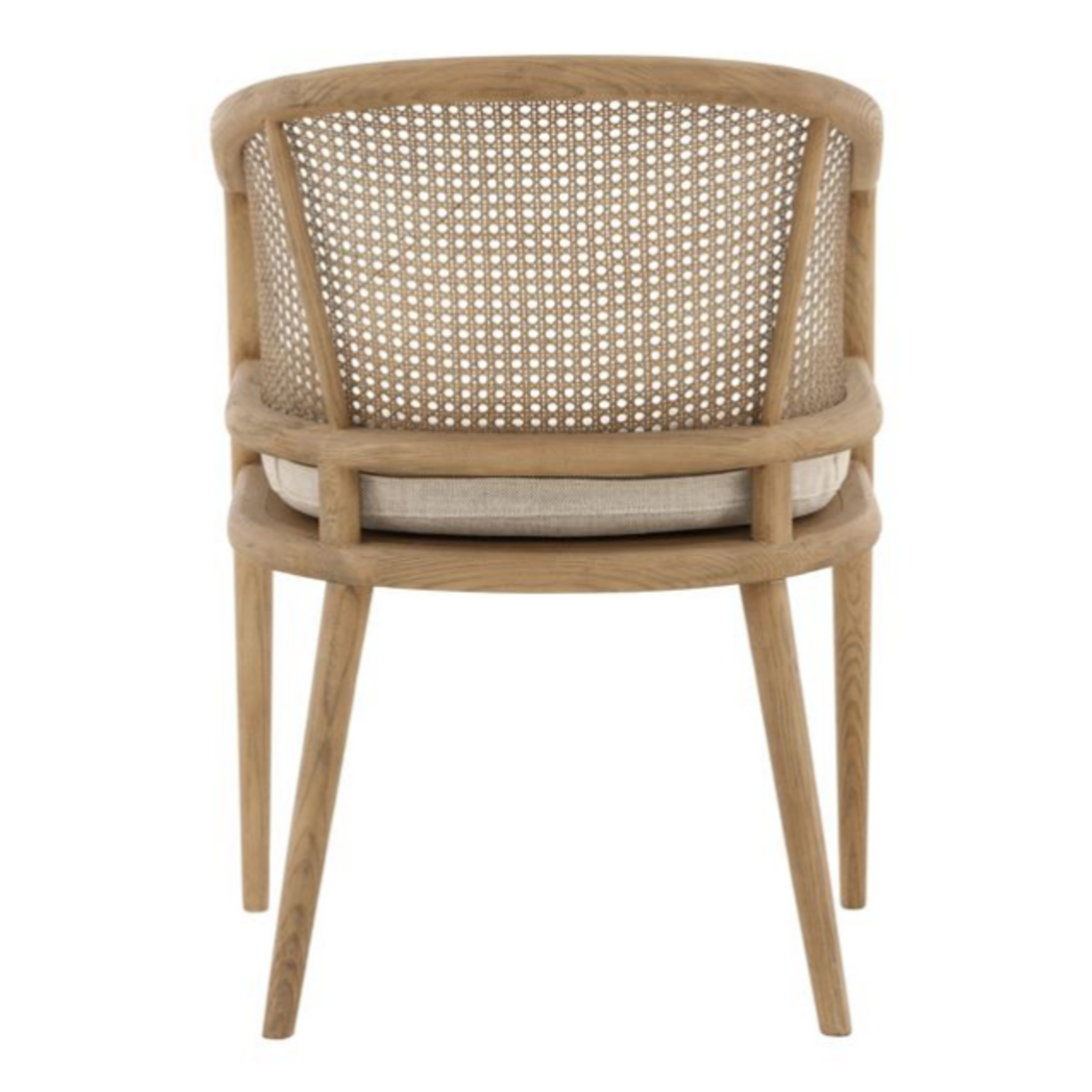 Outside The Box Camile 100% Beige Linen Fabric & Ash Wood Dining Chair