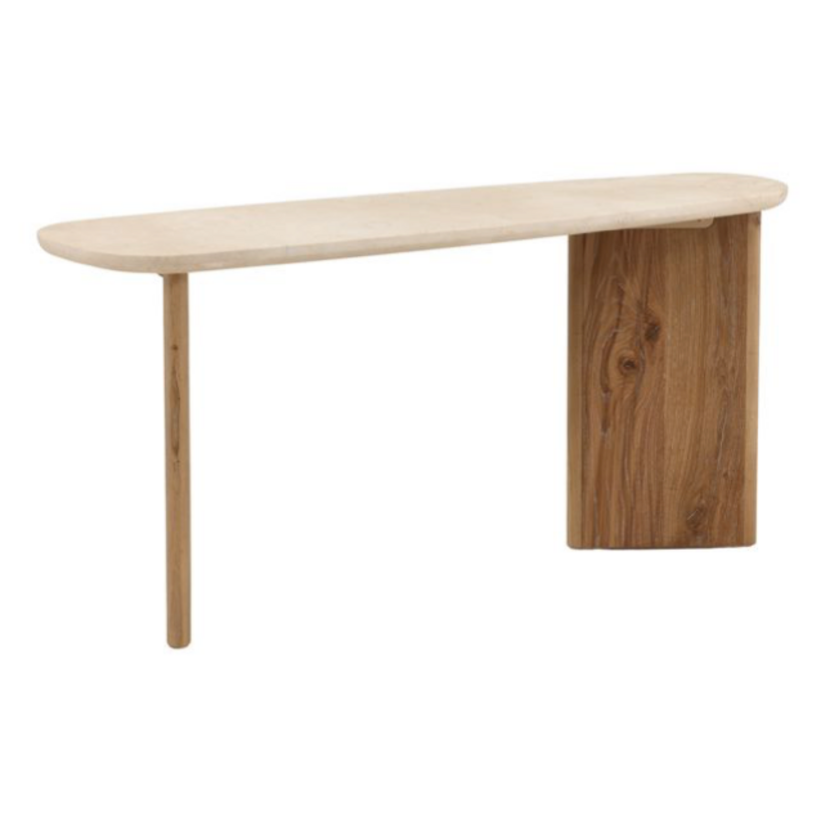 Outside The Box 63x19x30 Aelwyn Natural Marble & Oak Wood Console Table