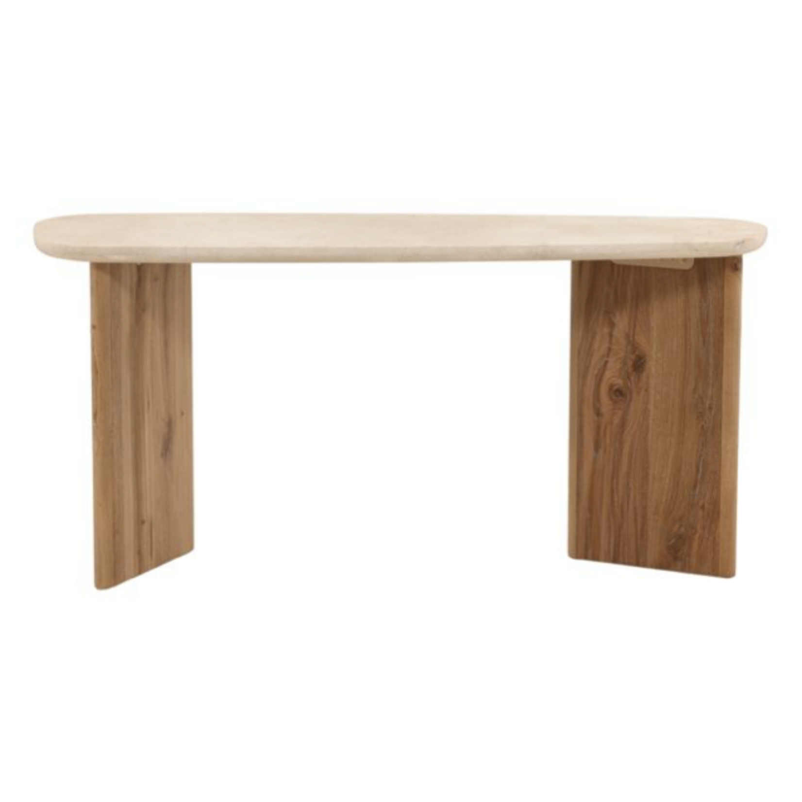 Outside The Box 63x19x30 Aelwyn Natural Marble & Oak Wood Console Table