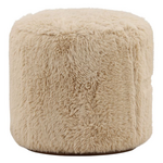 Outside The Box 18x18 Anniston 100% Polyester Faux Fur & Rubber Wood Base Ottoman