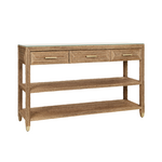 Outside The Box 68x16x34 Cassie Natural Wrapped Rope 3 Drawer Console W / Glass Top