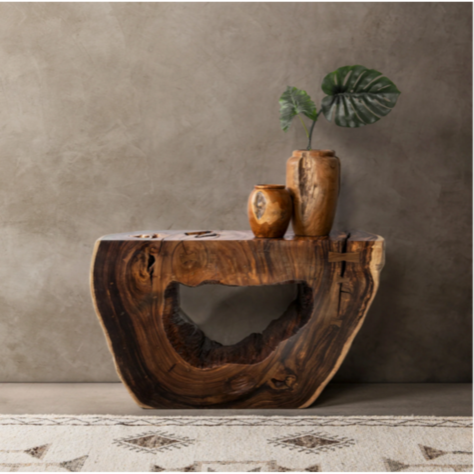 Outside The Box 50x18x32 Zoreyne Natural Suar Wood Console Table