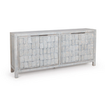 Outside The Box 86x19x39 Gama Blue Washed Reclaimed Pine 4 Door Cabinet
