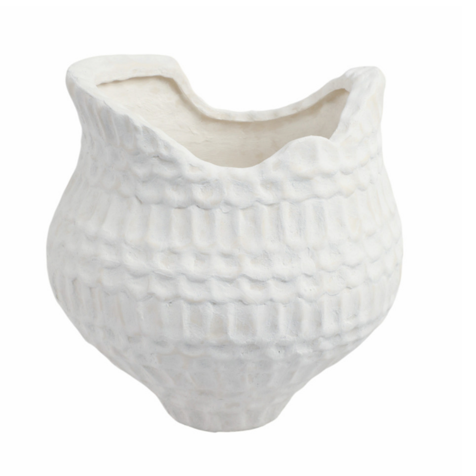 Outside The Box 12" Callan Ivory Textured Stoneware & Porcelain Vase