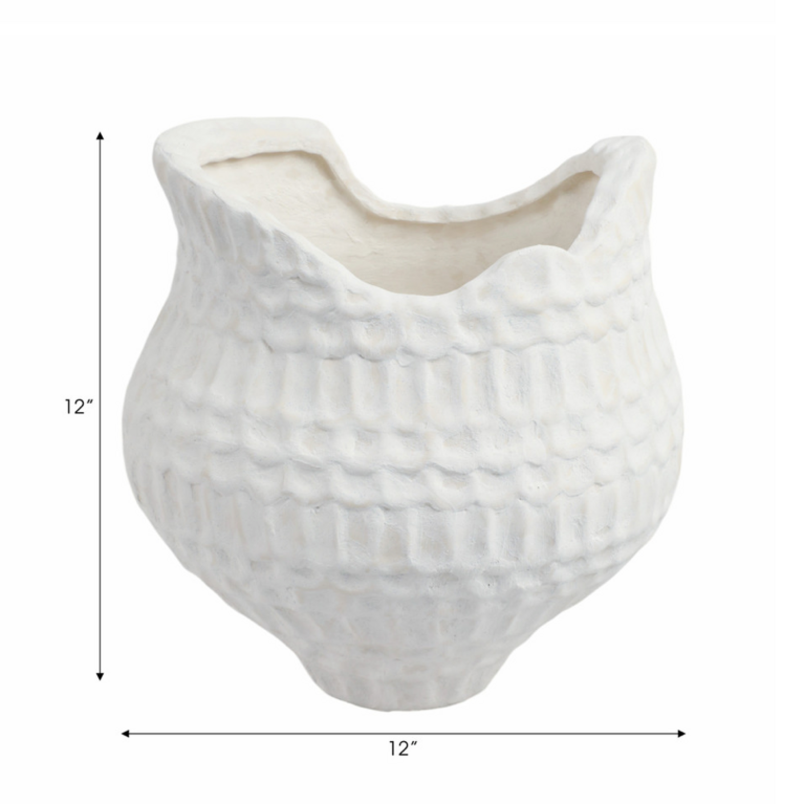 Outside The Box 12" Callan Ivory Textured Stoneware & Porcelain Vase