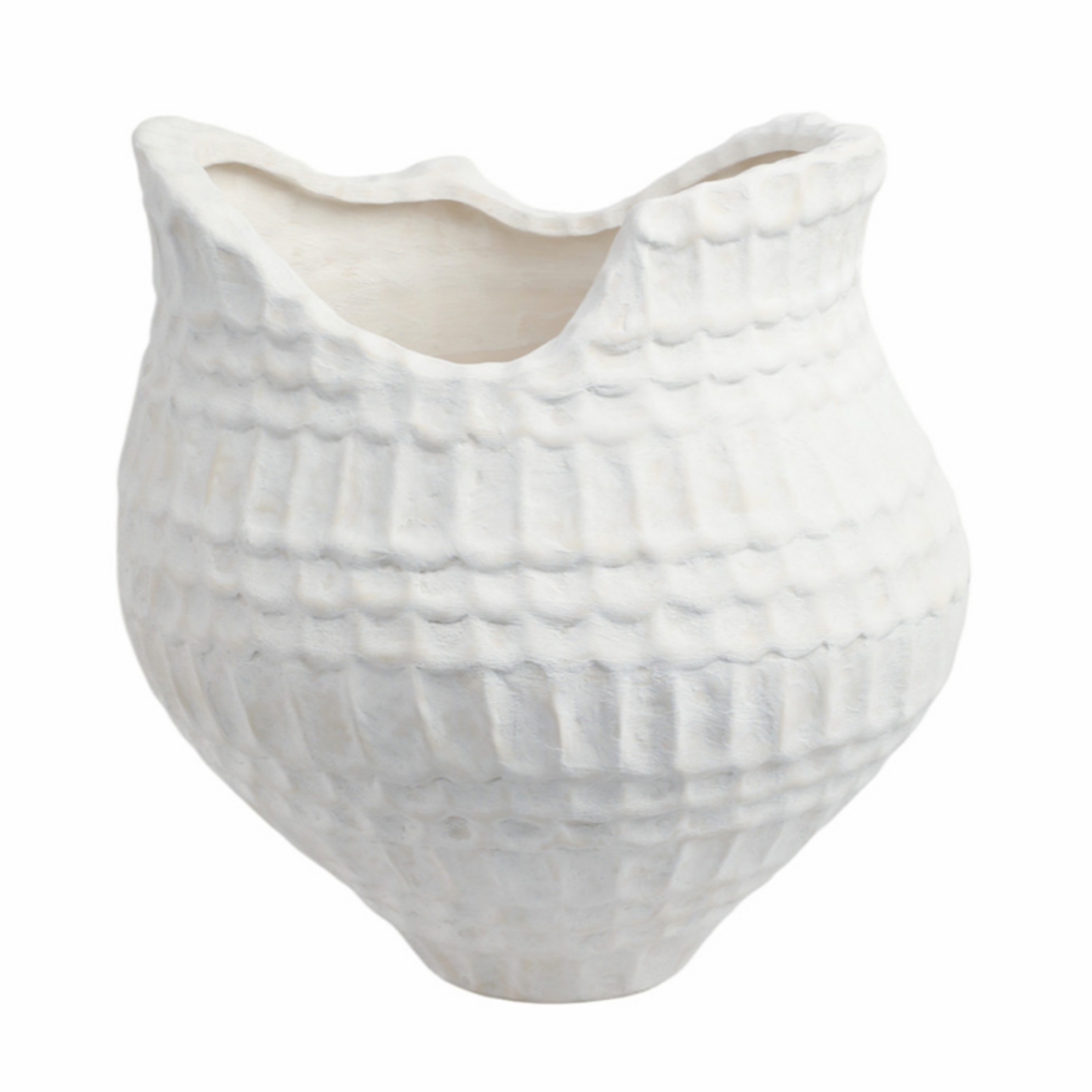 Outside The Box 16" Callan Ivory Textured Stoneware & Porcelain Vase