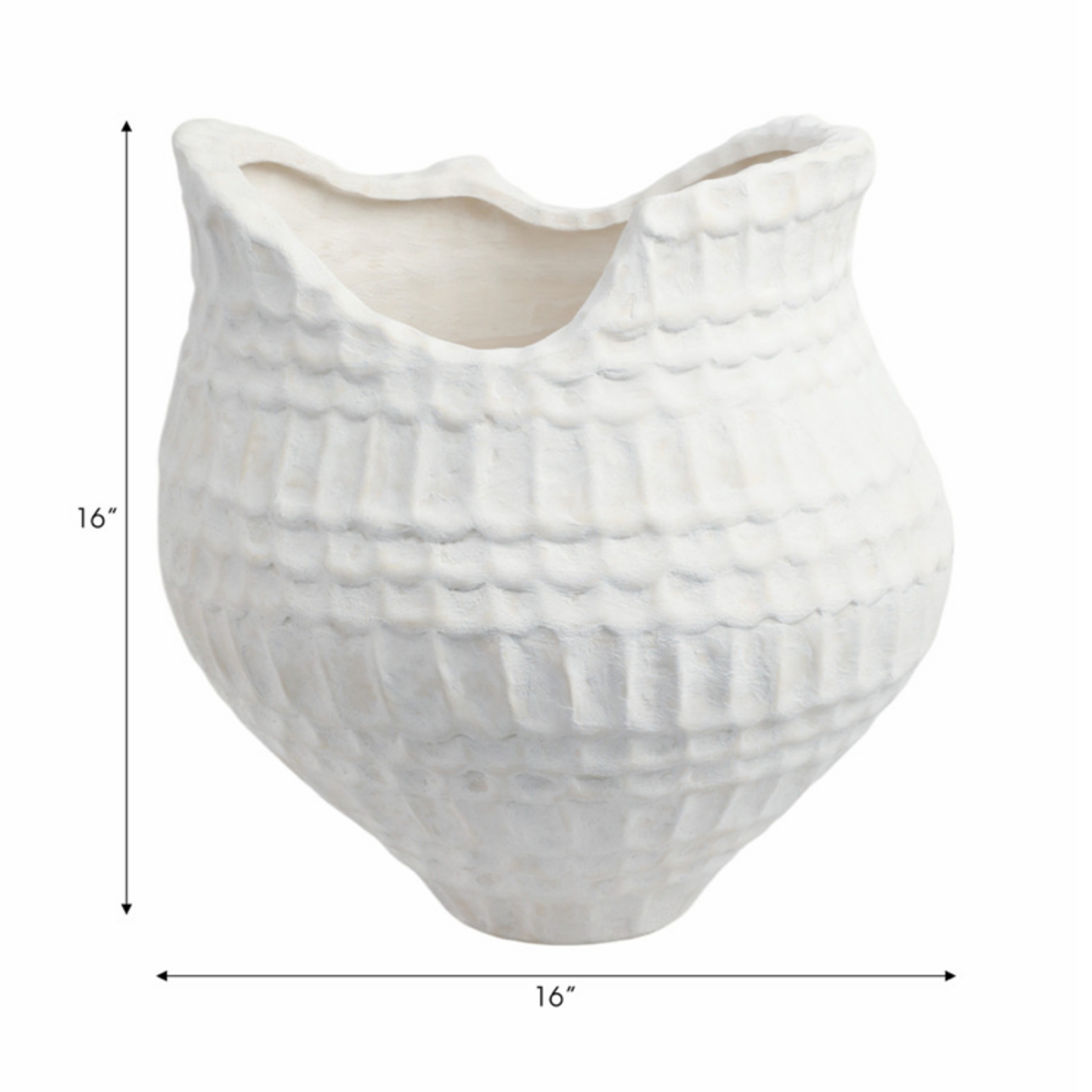 Outside The Box 16" Callan Ivory Textured Stoneware & Porcelain Vase