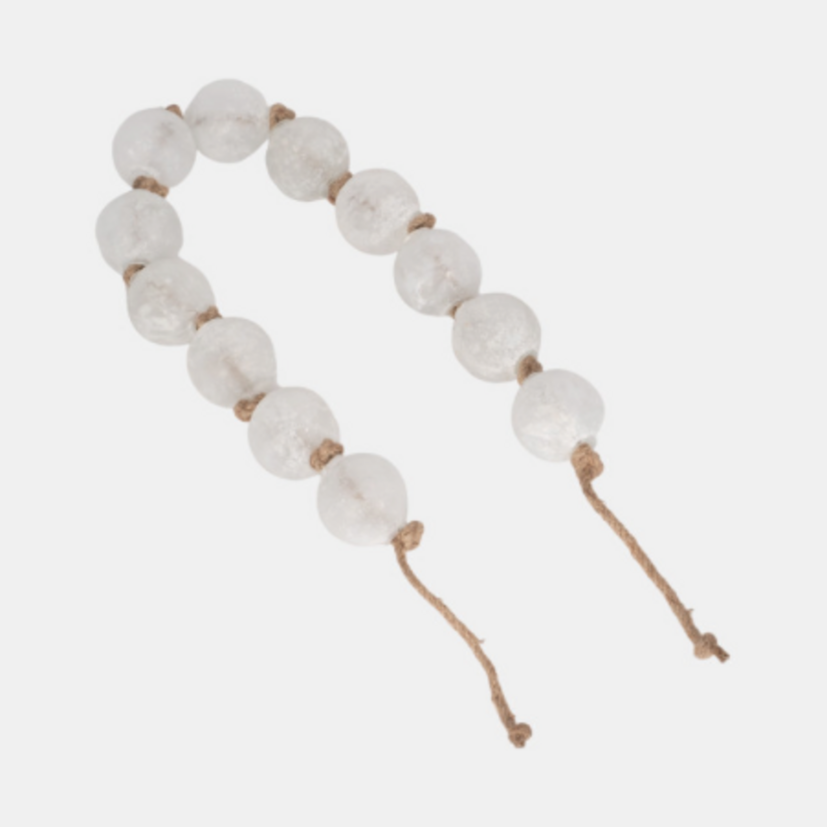 Outside The Box 48" Frosted White Beaded Glass Garland