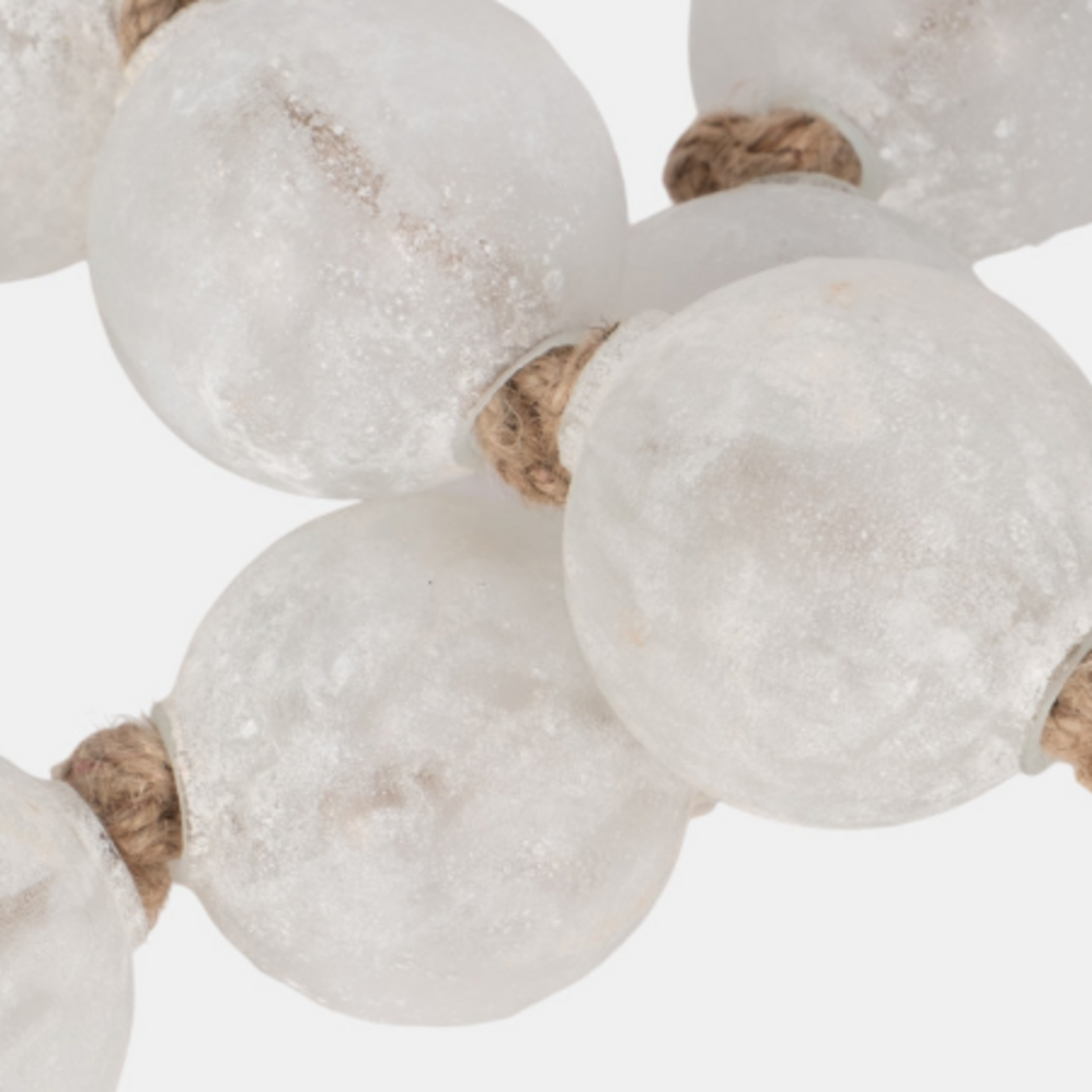 Outside The Box 48" Harlan Frosted White Beaded Glass Garland