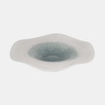 Outside The Box 12" Light Blue & White Waters Speckled Glass Bowl