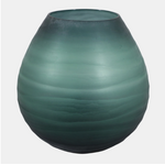 Outside The Box 10" Blue Etched Glass Vase