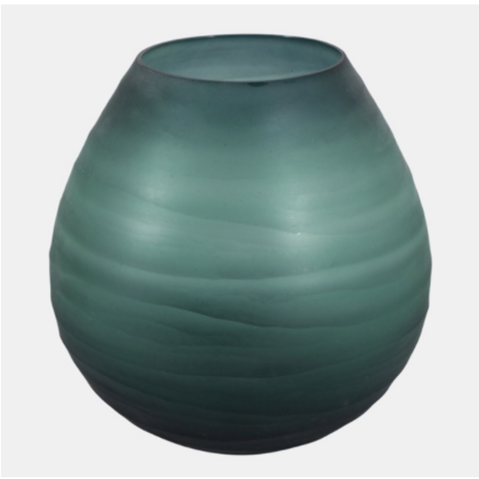 Outside The Box 10" Blue Etched Glass Vase