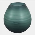 Outside The Box 8" Blue Etched Glass Vase