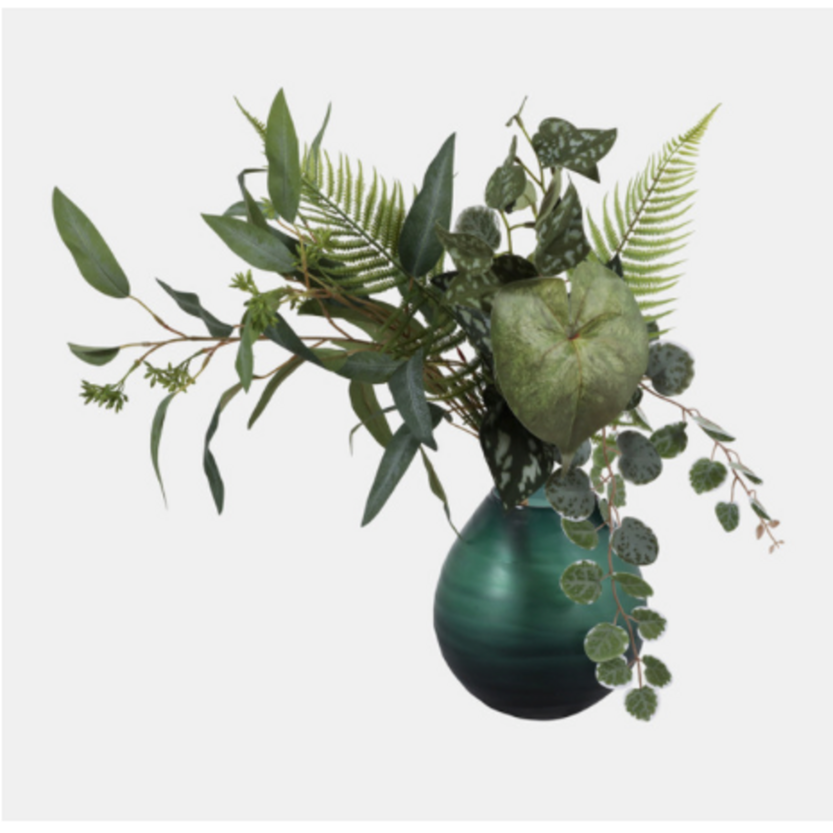 Outside The Box 8" Blue Etched Glass Vase