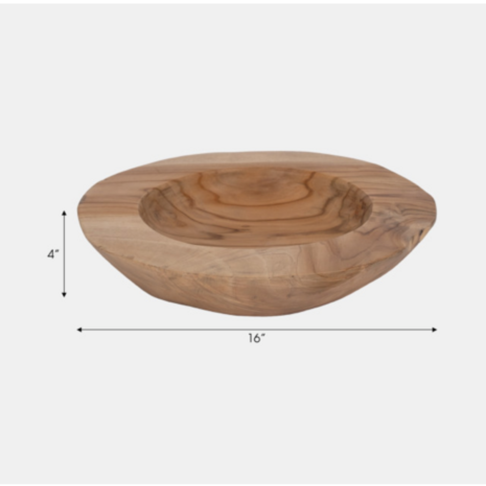 Outside The Box 16" Natural Organic Teak Bowl