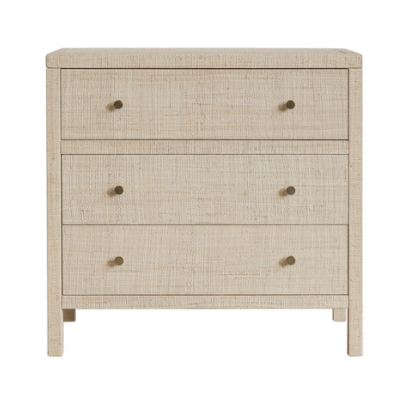 Outside The Box 34x18x33 Paloma Natural Raffia Wrapped Bayur Wood 3 Drawer Dresser