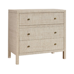 Outside The Box 34x18x33 Paloma Natural Raffia Wrapped Bayur Wood 3 Drawer Dresser