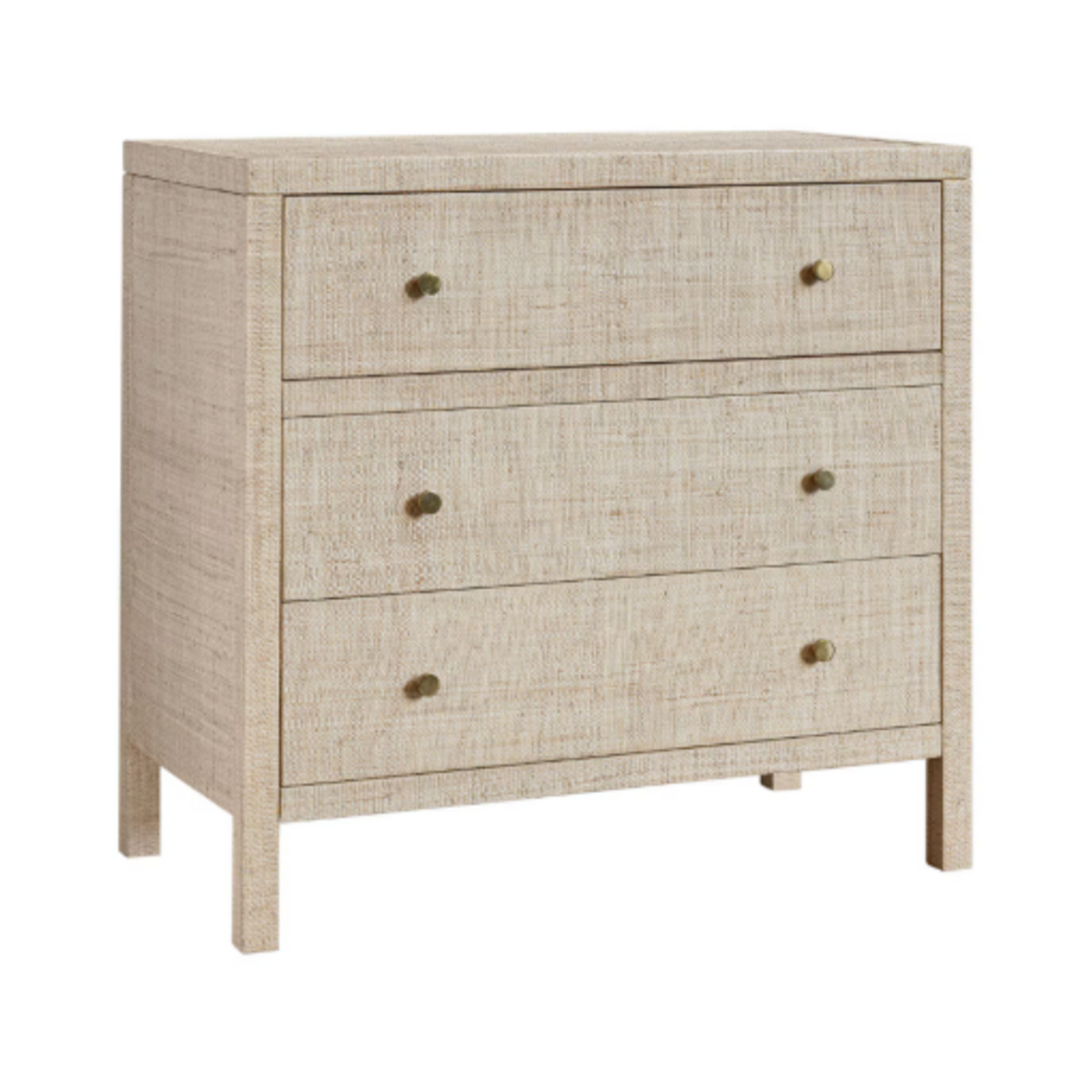Outside The Box 34x18x33 Paloma Natural Raffia Wrapped Bayur Wood 3 Drawer Dresser