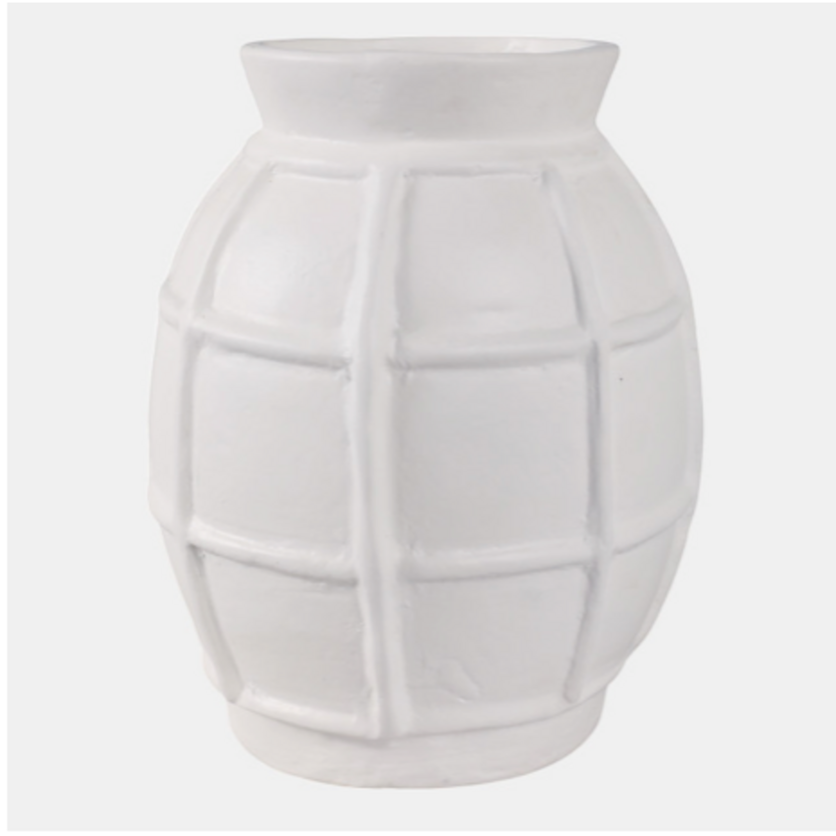 Outside The Box 14" Windowpane Paper Mache Ivory Vase